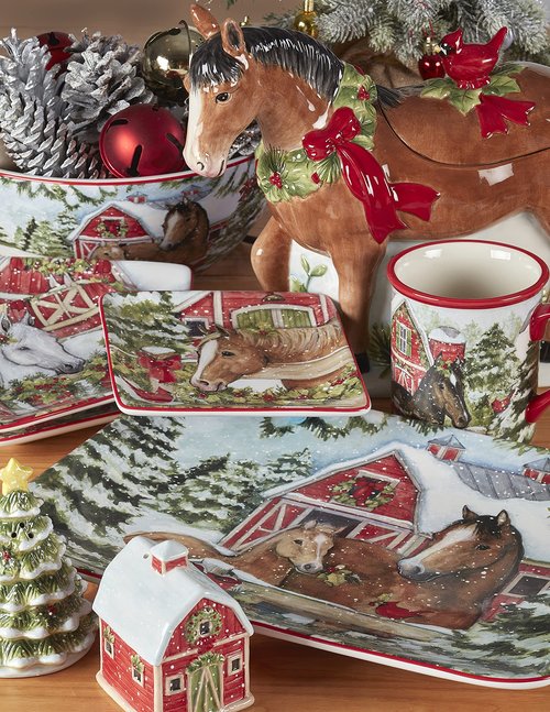 Certified International Homestead Christmas 9" Dessert/Salad Plates, Set of 4 (Pack of 2)