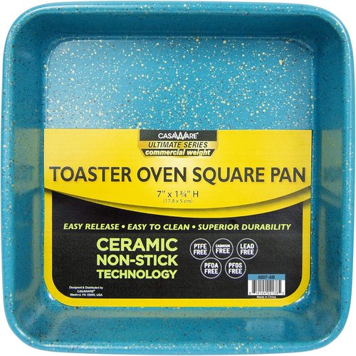 CasaWare 3pc Ultimate Series Toaster Oven Bakeware Set - Durable Blue Granite Finish