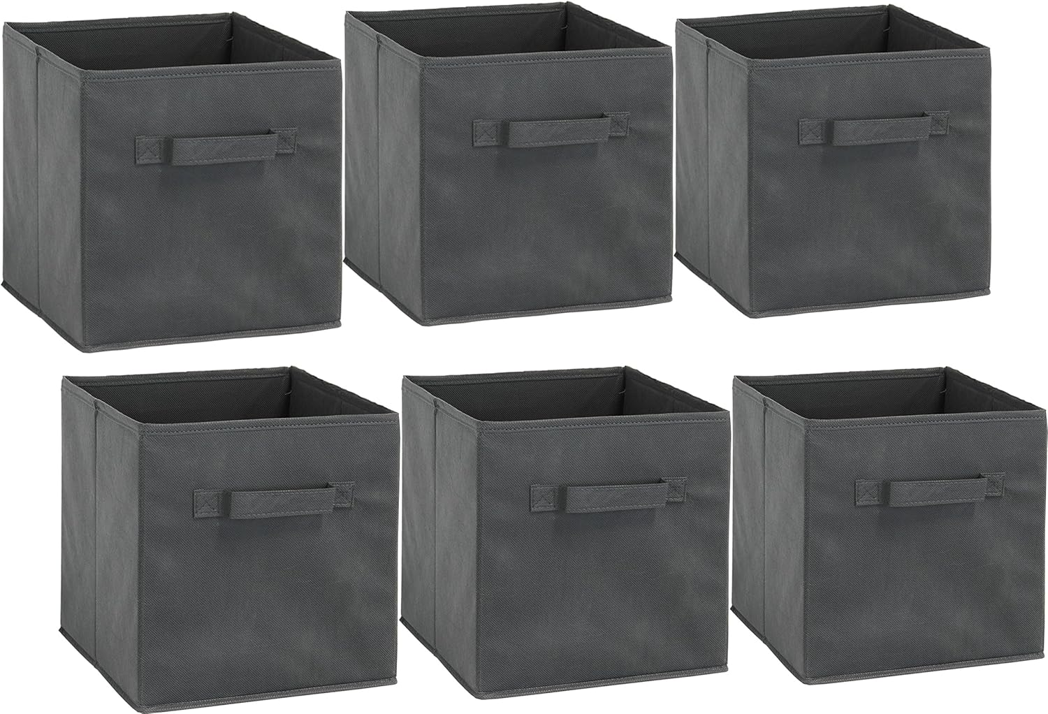 Simple Houseware Foldable Cube Storage Bins - 11-Inch Dark Gray Fabric Organizer | 6-Pack for Closet & Shelves