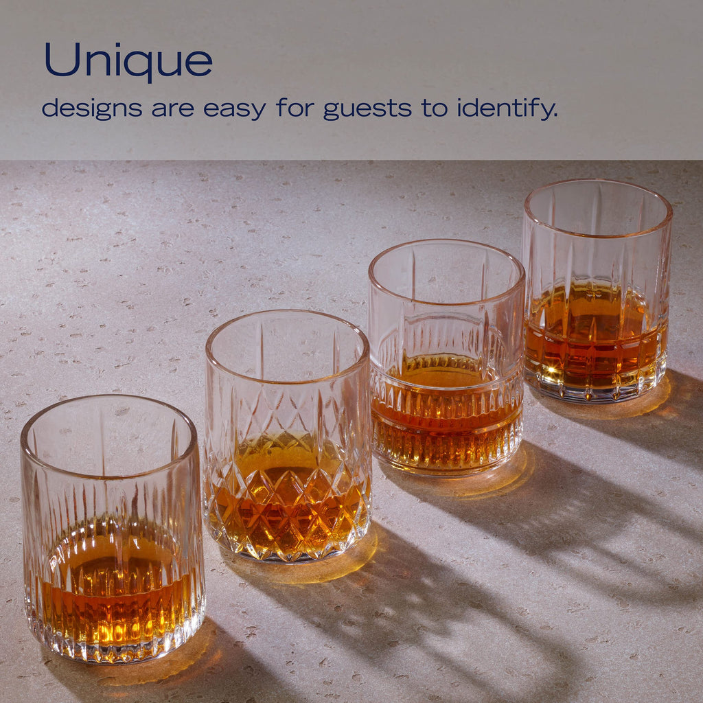 Mikasa Carrick Double Old Fashioned Rocks Whiskey, Set of 4