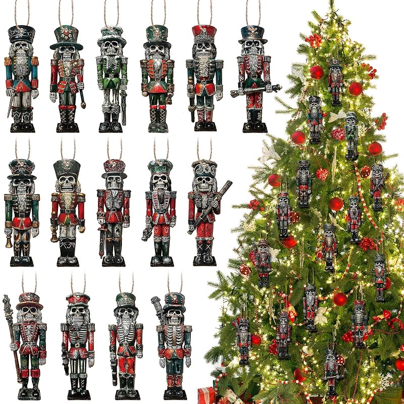 Nutcracker Horror Christmas Ornaments 30 Pcs — Skeleton Nutcrackers (Variation: Nutcracker)