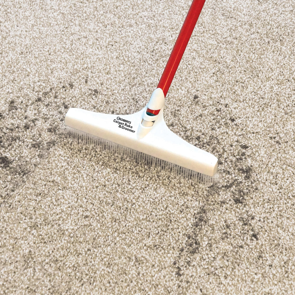 ROBERTS 12" Carpet Rake and Groomer with 51" Handle