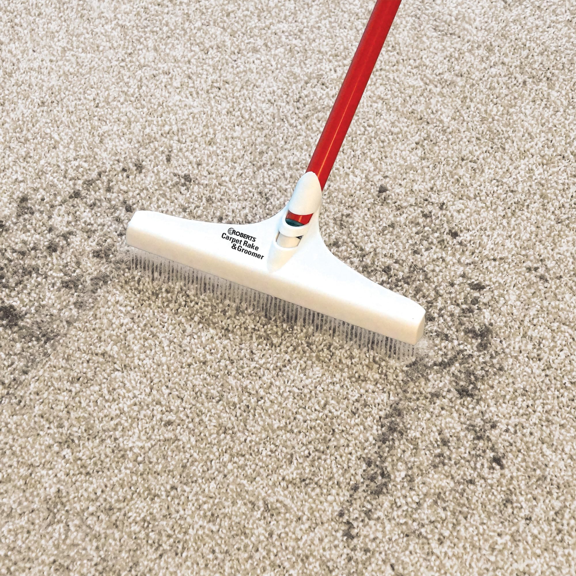 ROBERTS 12" Carpet Rake and Groomer with 51" Handle