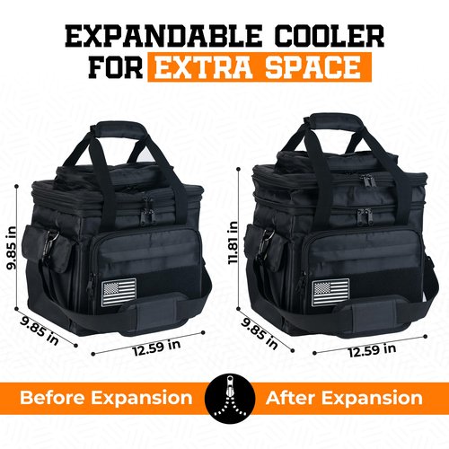 Days Pay Co. Hard Hat Pocket Lunch Bag – Insulated Cooler Tote with Hard Hat Pocket & Gear Storage – New Rugged Design for Construction & Trades – Stainless Steel Spork Included