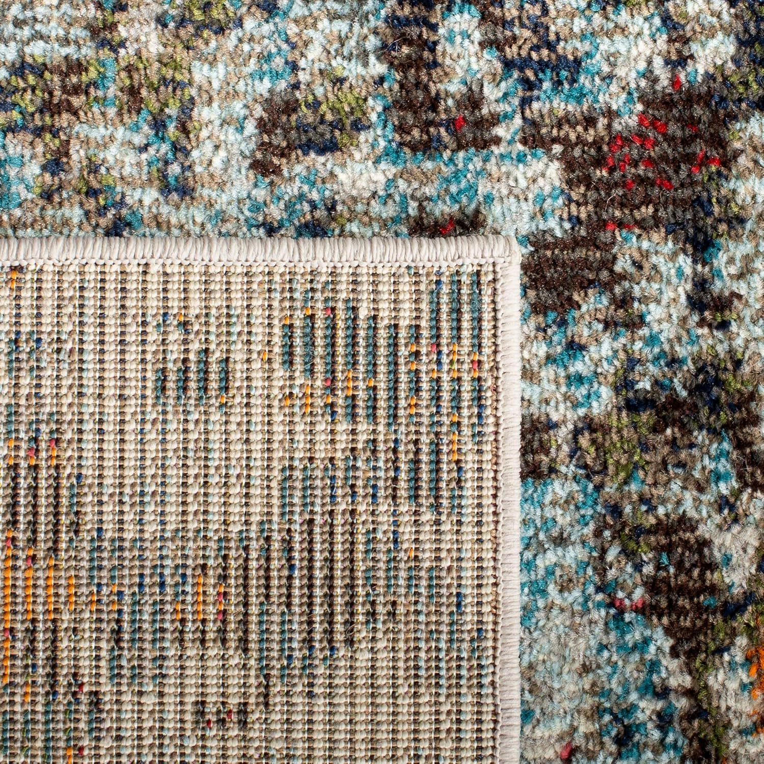 SAFAVIEH Area Rug - Madison Collection - Large 8x10 - Modern Grey & Blue Abstract Design, Non-Shedding & Easy to Clean for Living Room, Bedroom, Office, Dining Space