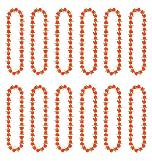 Beistle 12 Piece 40" Fabric Rose Leis Horse Racing Party Supplies, Tropical Hawaiian Luau Flower Necklaces