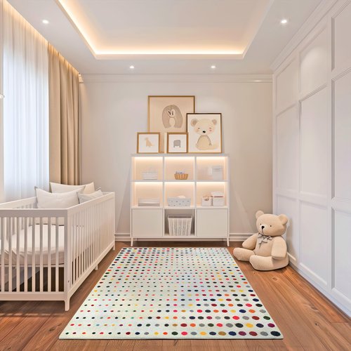 Nuloom Dorie Multicolor/Ivory, 4' x 6', Polka Dot, Soft and Cozy, High Traffic, Stain Resistant, Easy Clean, Durable Area Rug for Bedroom, Living Room, Dining Space, Den, Foyer, Entryway