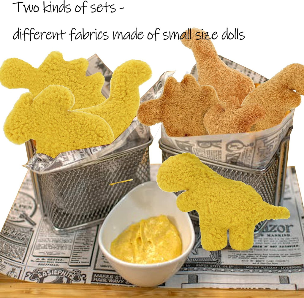Mini Dino Plush Chicken Nugget Pillow - Realistic 4.2-Inch Stuffed Toy for Kids | Fun Gift Idea