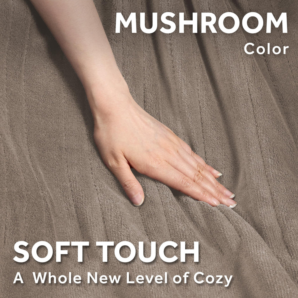Sunbeam Electric Royal Luxe Microplush Heated Blanket 12 Heat Settings, 12-Hour Selectable Auto Shut-Off, Fast Heating, Warm and Cozy, Sandstone Color, Queen, 90" x 84"