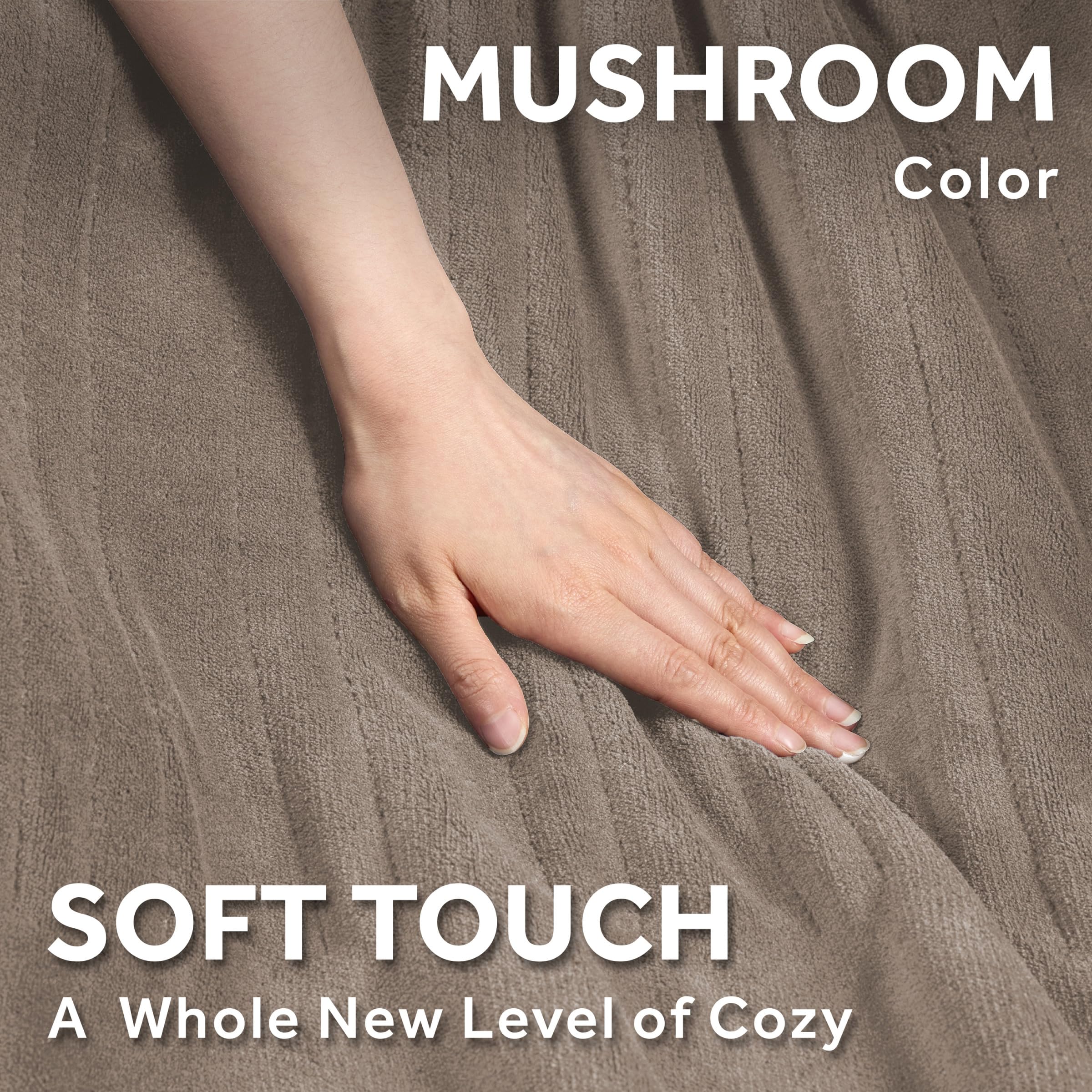 Sunbeam Electric Royal Luxe Microplush Heated Blanket 12 Heat Settings, 12-Hour Selectable Auto Shut-Off, Fast Heating, Warm and Cozy, Sandstone Color, Queen, 90" x 84"