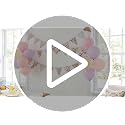 NatNarr 50Ft Pink Triangle Bunting Banner - 45 Pcs Cotton Fabric Flags