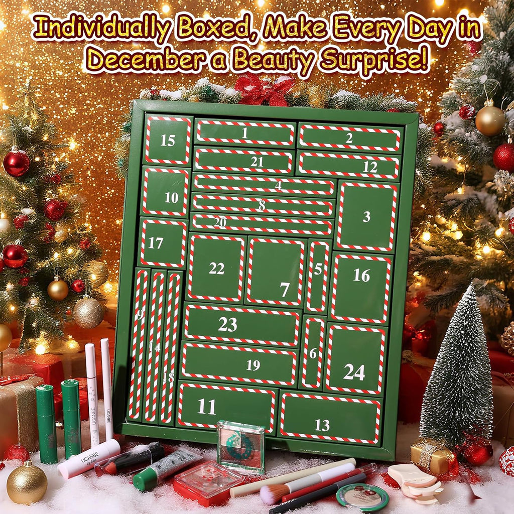 UCANBE Makeup Advent Calendar 2025 - 24-Piece Holiday Gift Set for Women & Teens | Beauty Surprises