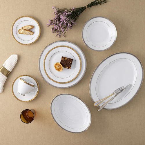 Noritake Charlotta Gold Set of 4 Dinner Plates, 10 1/2"