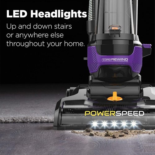 Eureka PowerSpeed NEU202 Lightweight Upright Vacuum - Automatic Cord Rewind, Purple Carpet & Floor Cleaner