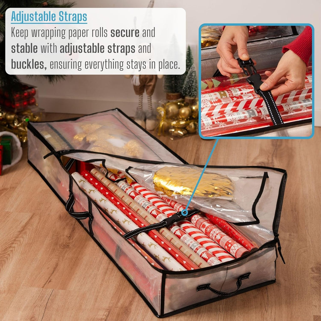 VENO Christmas Wreath, Tree & Wrapping Paper Storage Bags - 8 Pack Multi-Use Set for Easy Holiday Organization