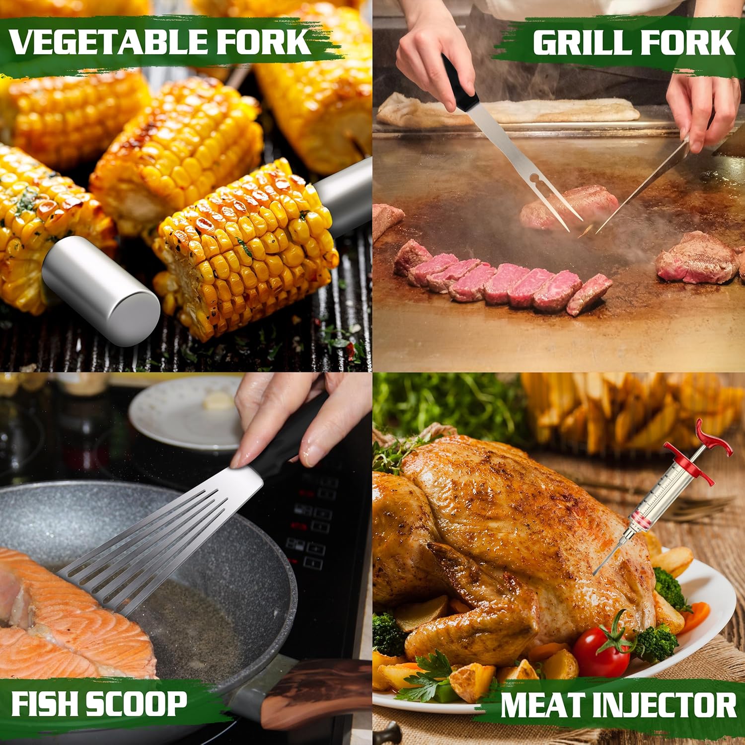 Blackstone Griddle Accessories Kit - 134 Pcs Hibachi Grill Tools Set with Spatula, Basting Cover & Burger Press
