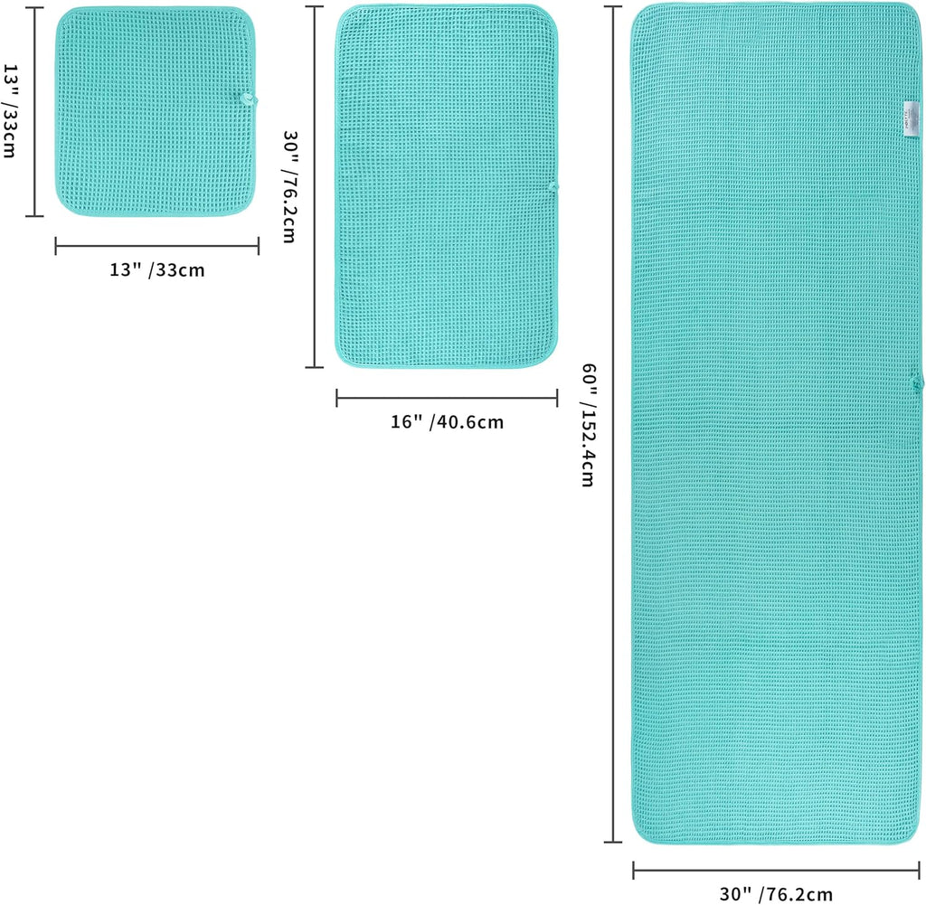 POLYTE Microfiber Bath Towel Set - Quick Dry, Lint-Free, Oversized | 6 Pieces in Waffle Weave