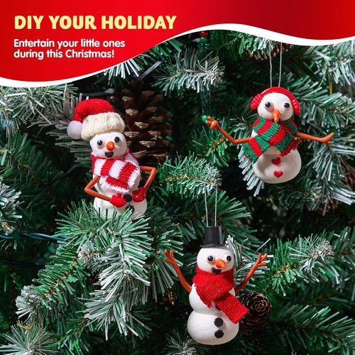 JOYIN Christmas Build A Snowman Craft Kit - 3 Pack DIY Modeling Clay for Kids | Fun Xmas Gift & Party Favor