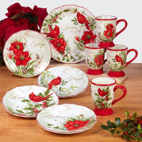 Certified International Winter's Medley 11" Dinner Plates, Set of 4, Multicolor, Large
