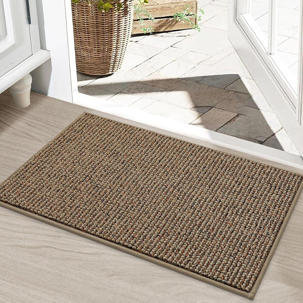 BEQHAUSE Dirt Trapper Door Mat - Non-Slip, Washable Entrance Mat | 20" x 32", Beige, Dirt Resistant & Absorbent