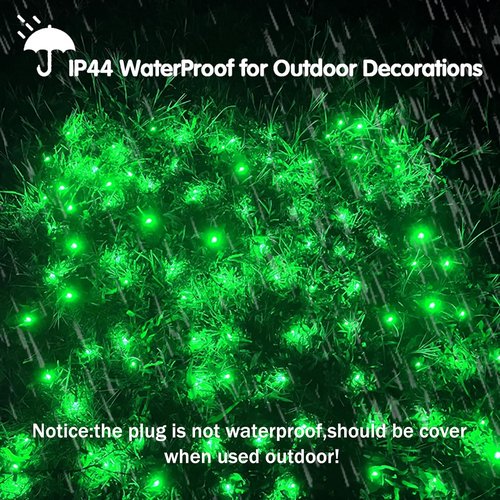 HISHINY Christmas Net Lights - 100 LED Connectable Mesh String Lights for Outdoor Decor | 5ft x 5ft Green