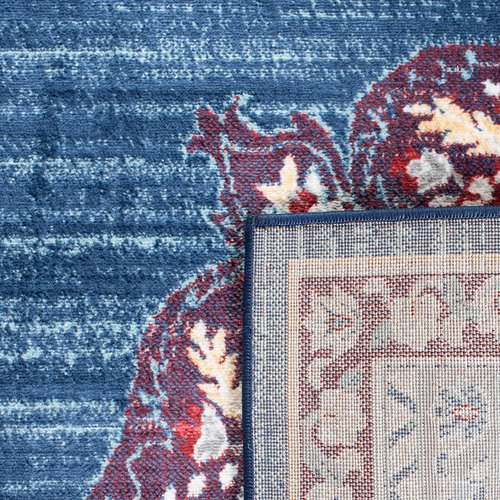 SAFAVIEH Brentwood Collection Area Rug - 6' x 9', Navy & Burgundy, Medallion Distressed Design, Non-Shedding & Easy Care, Ideal for High Traffic Areas in Living Room, Bedroom (BNT867P)