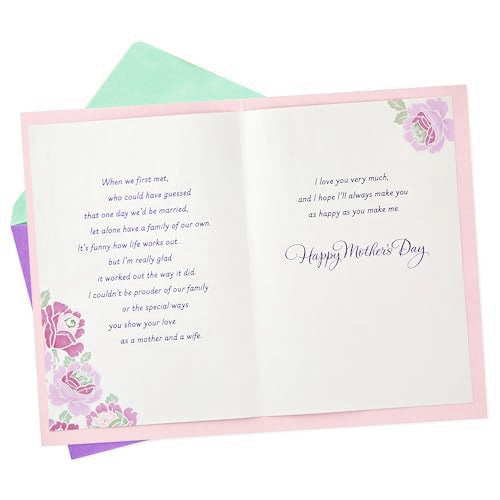 Hallmark Mother's Day Card for Wife with Purple Flowers and Glitter