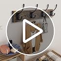 IBosins 17" Vintage Wall Mounted Coat Rack with 4 Hooks