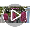 Artificial Bougainvillea Hanging Plants - 2 Pack Outdoor Faux Flowers, Fuchsia & Purple Hotpink