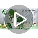 38pcs Jungle Safari Cake Topper Set with Leaves and Foam Balls for Wild Themed Birthday Decorations