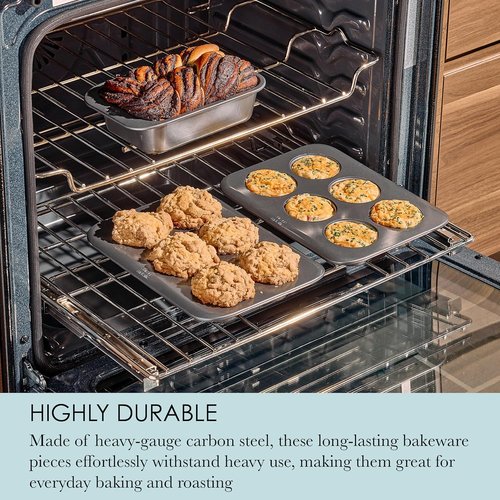 Chicago Metallic 7-Piece Nesting Bakeware Set | Carbon Steel Nonstick Baking Essentials - Space-Saving Design