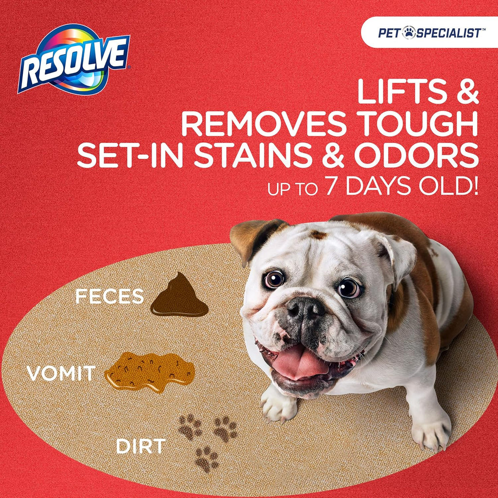 Resolve Pet Specialist Carpet Cleaner - Heavy Traffic Foam Stain & Odor Remover | 22 oz Cans, 2 Pack