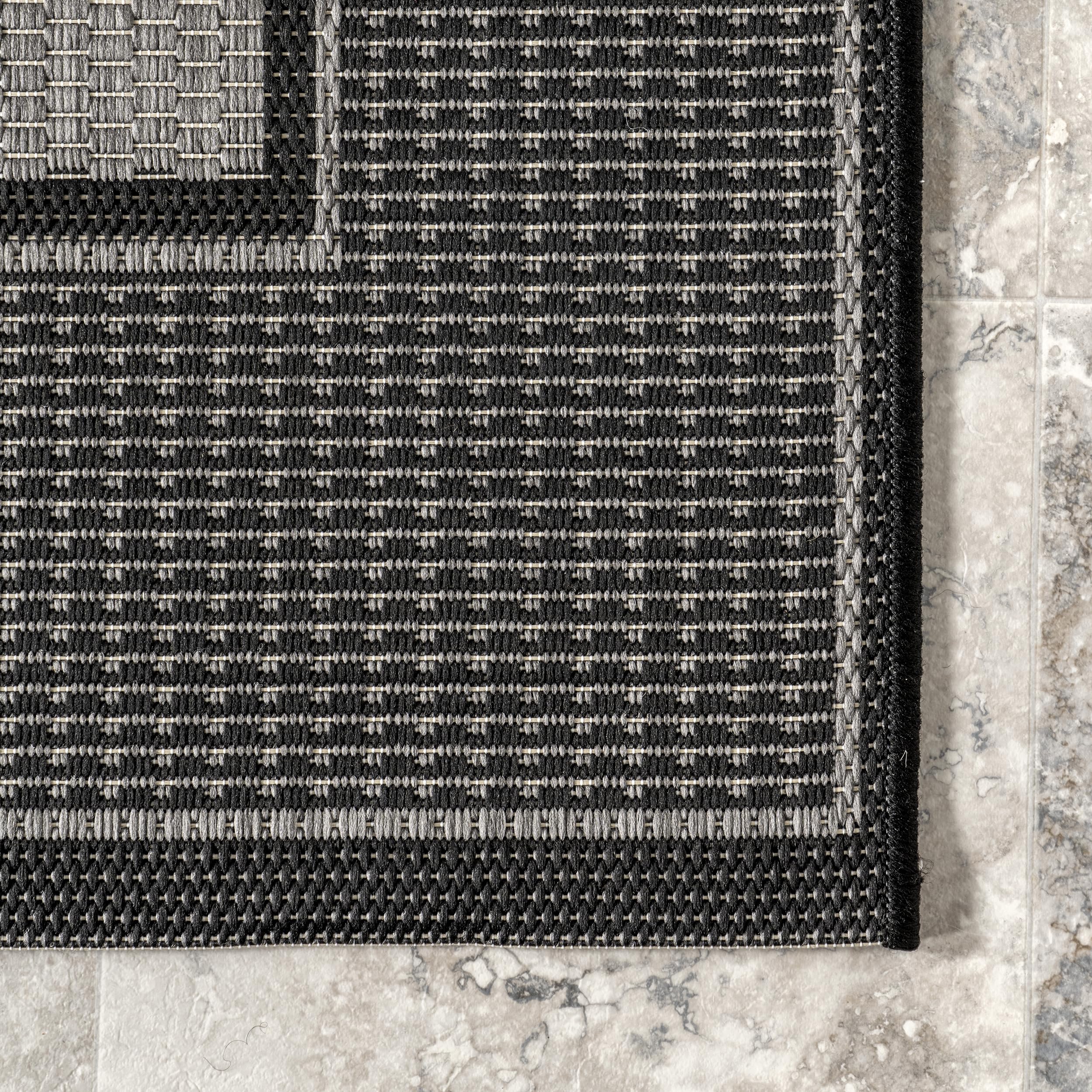 nuLOOM 3' x 4' Outdoor Performance Area Rug, OEKO-TEX Certified, Weather Resistant, High Traffic, Patio, Balcony, Outside, Gris Grey