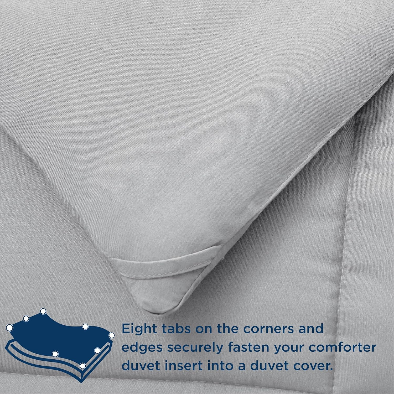Bedsure Comforter Duvet Insert - All-Season Twin Size Quilted Bedding, GentleSoft Down Alternative, Light Grey 88 x 68 Inches