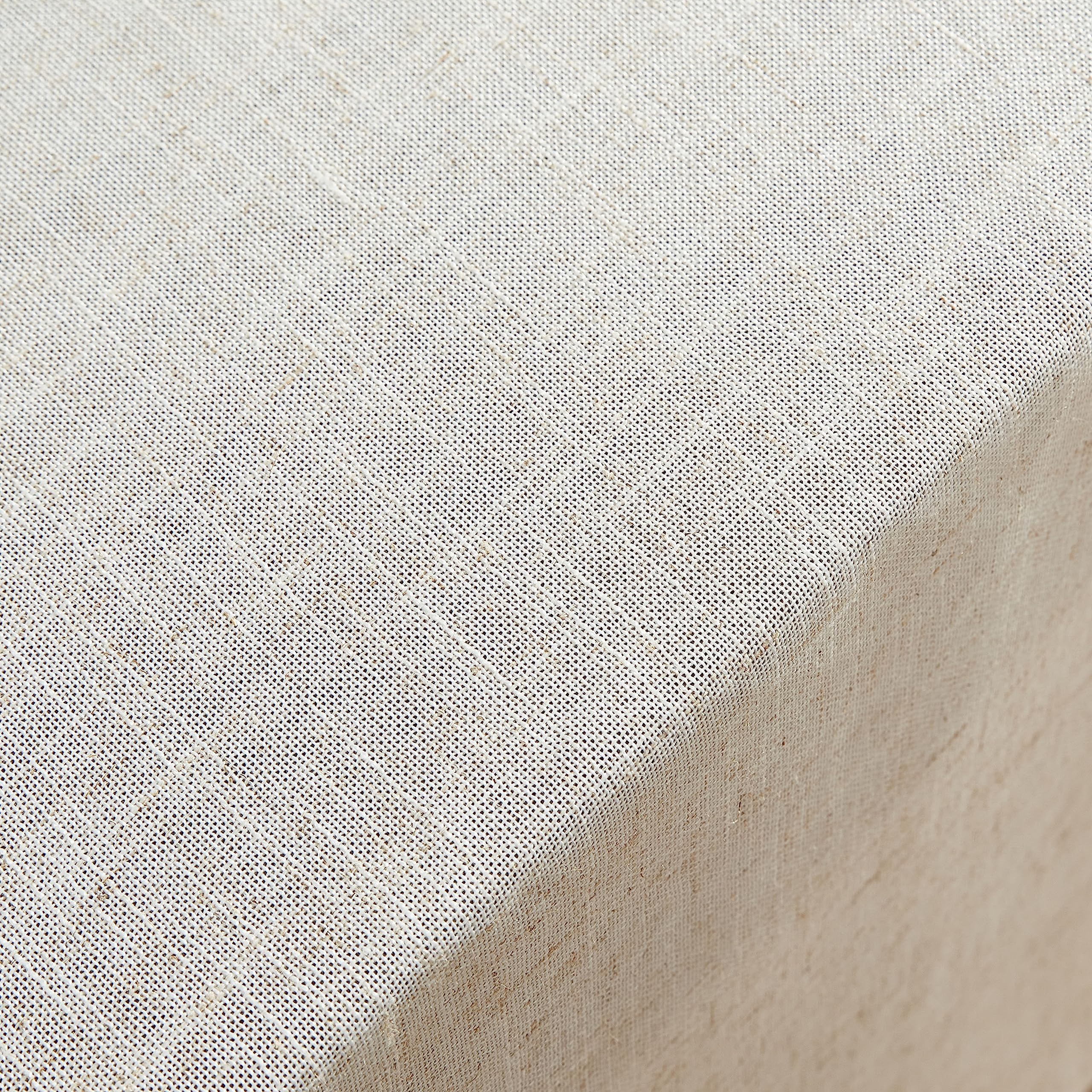 Laura Ashley Dothan Luxury Linen Blend Tablecloth for Formal Dining, Holiday, Wedding or Party, 60" x 120", Taupe