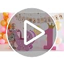 1st Birthday Photo Banner - Light Pink Decorations for Milestones