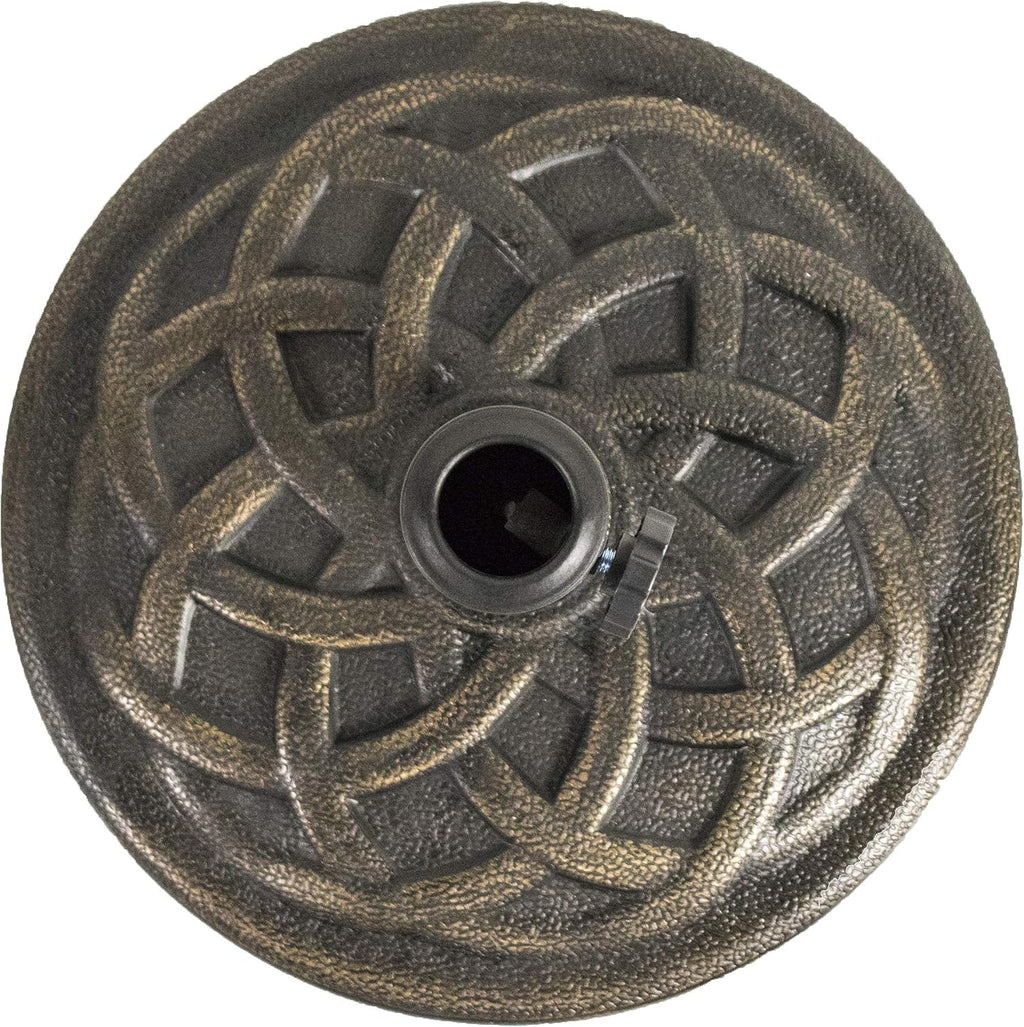 Backyard Expressions Umbrella Base - 21 Pound Heavy-Duty Design in Elegant Bronze Finish
