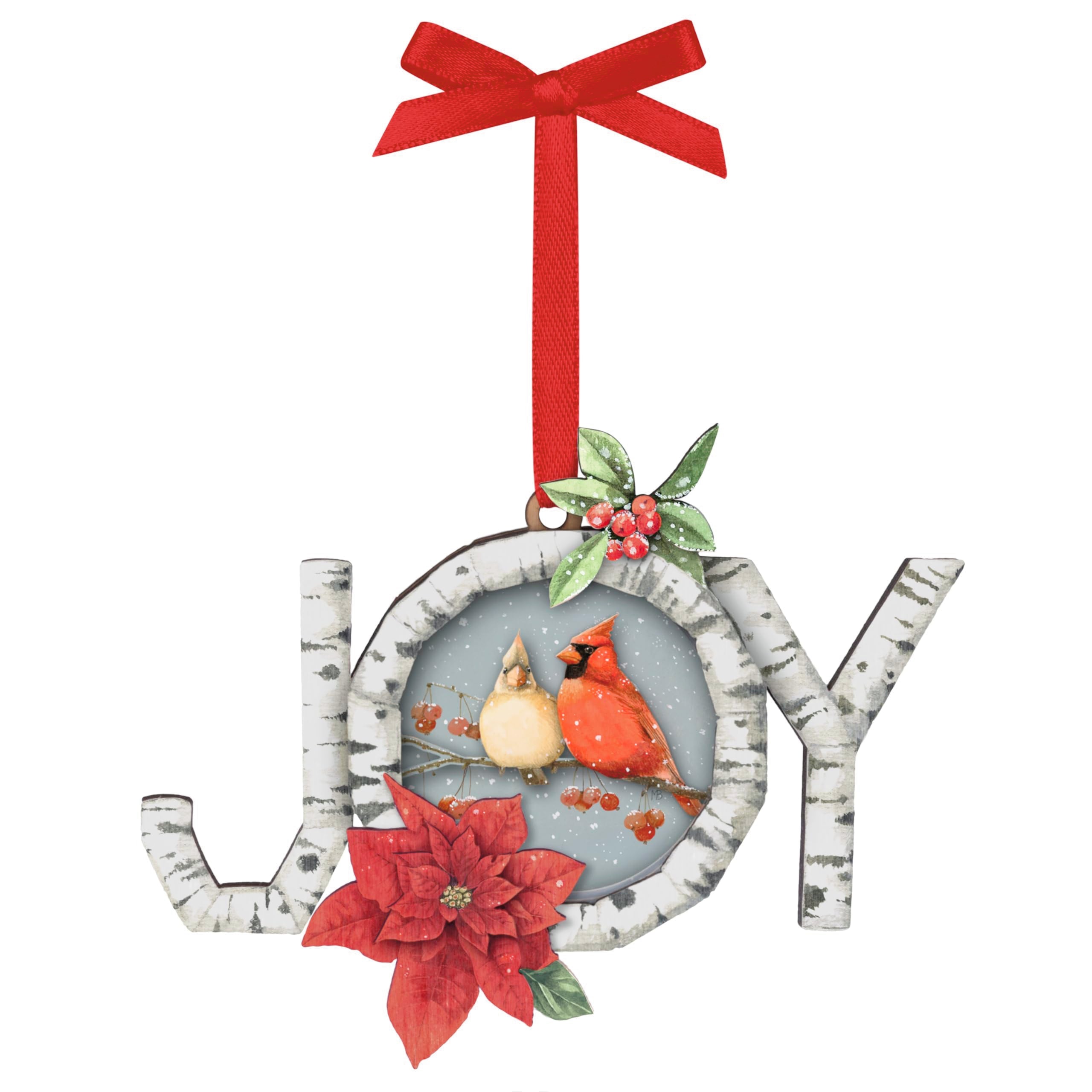 Hallmark Keepsake Christmas Ornament, Marjolein Bastin Charming Cardinals, Papercraft, Gifts for Nature Lovers