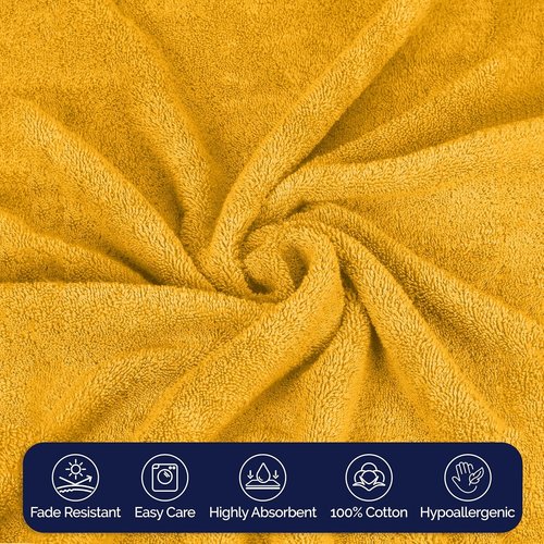 Elegant Comfort Premium Cotton Towel Set - 8-Piece Highly Absorbent Turkish Cotton | 4 Washcloths, 2 Hand Towels, 2 Bath Towels