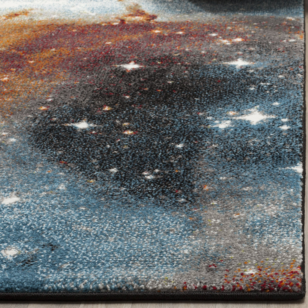 SAFAVIEH Galaxy Collection Runner Rug - 2'3" x 6', Orange & Multi, Abstract Design, Non-Shedding & Easy Care, Ideal for High Traffic Areas in Living Room, Bedroom (GAL109D)