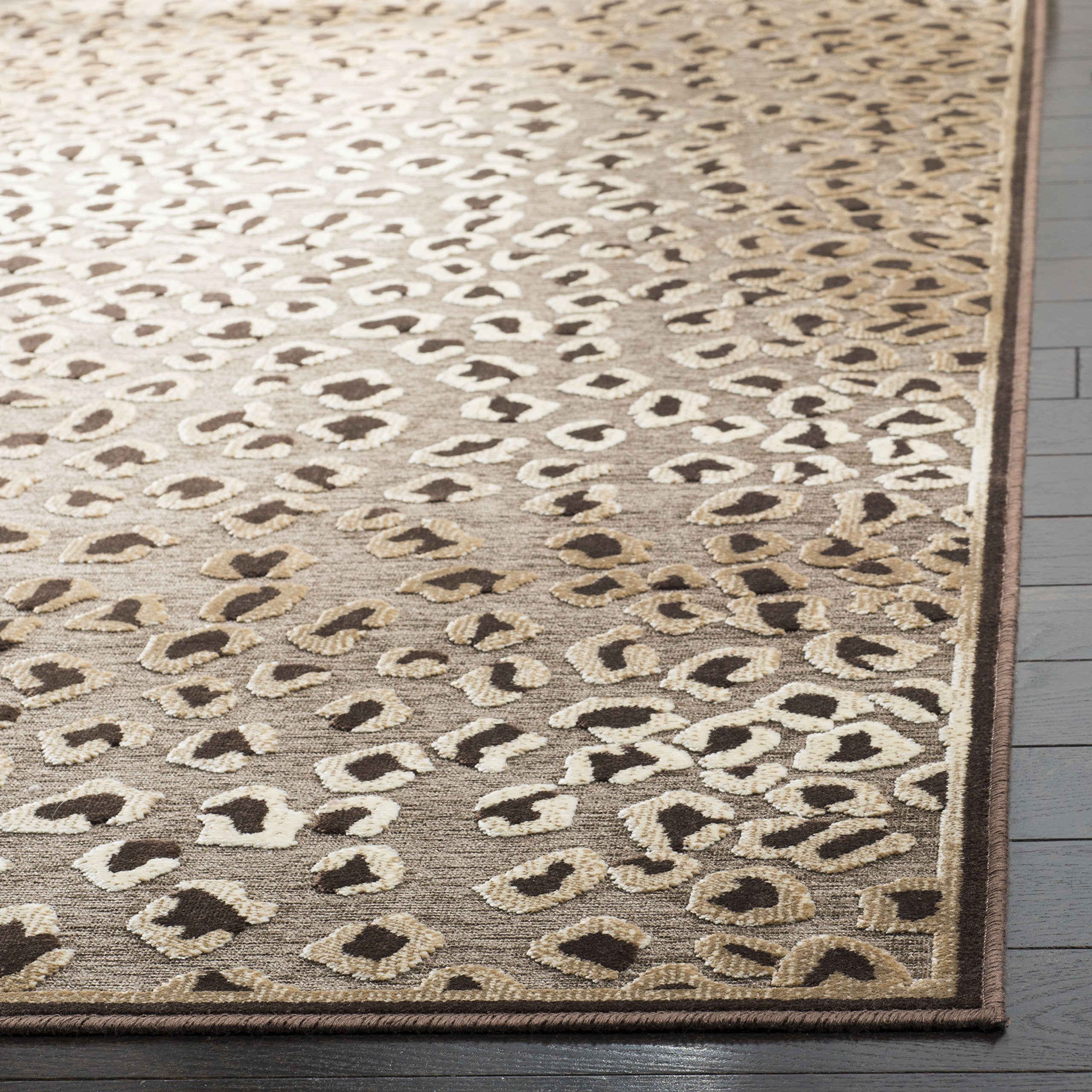 SAFAVIEH Paradise Collection Accent Rug - 2' x 3', Beige & Brown, Animal Print Viscose Design, Ideal for High Traffic Areas in Entryway, Living Room, Bedroom (PAR84-303)