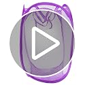 Collapsible Laundry Hamper with Side Pocket - Purple Mesh Basket