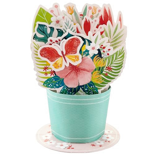 3D Pop-Up Tropical Flower Bouquet Card by Hallmark Paper Wonder