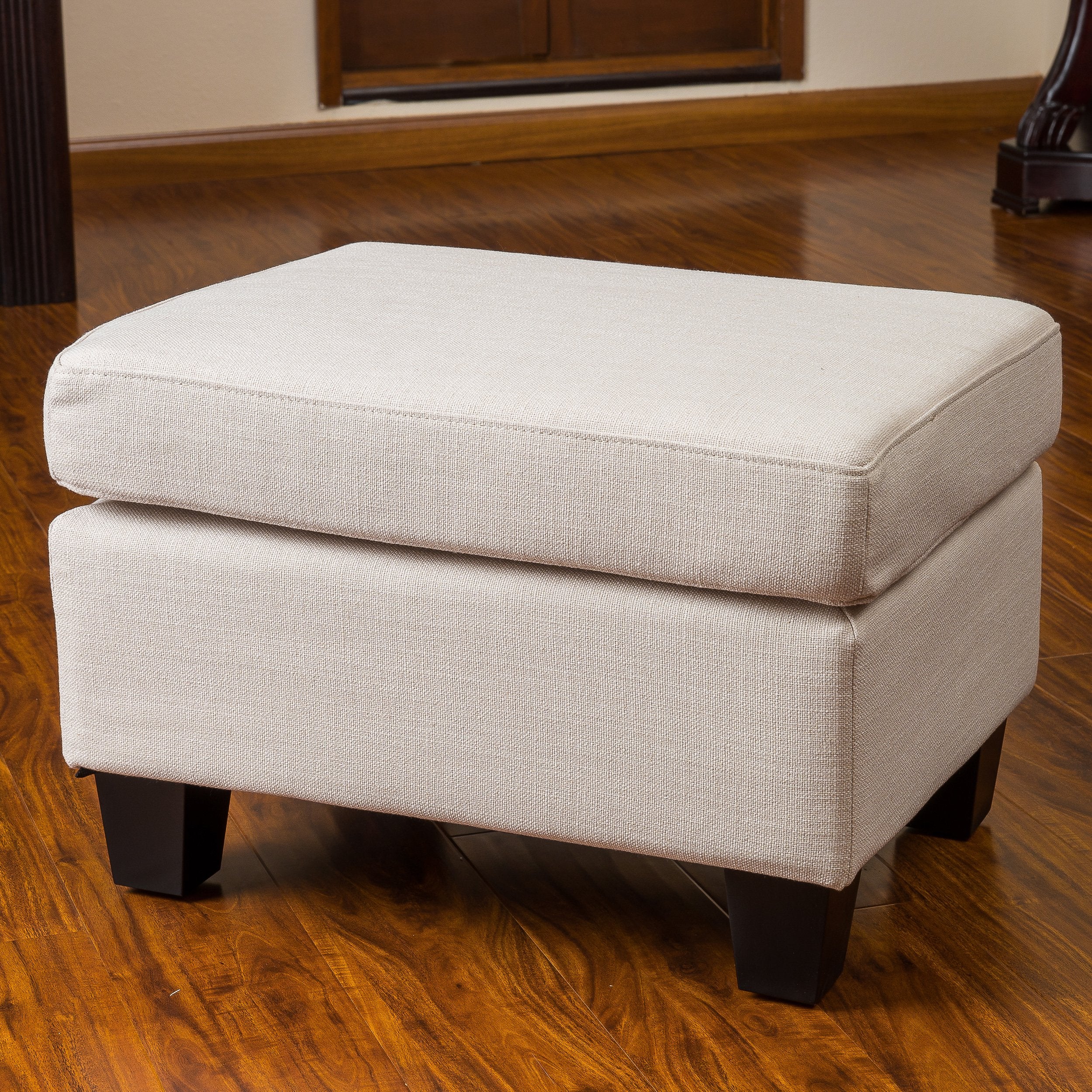 Rosella Biege Fabric Ottoman