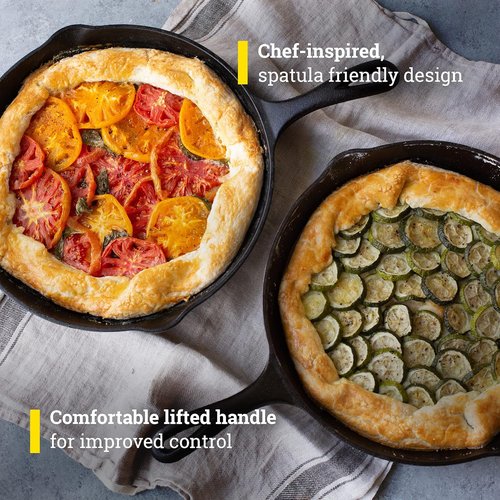 Lodge 12" Cast Iron Skillet - Chef Collection - Ergonomic Handles for Perfect Searing - Durable Cookware