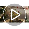 Christmas Centerpiece with Lights and Timer - Mini Tree with Reindeer, Pine Cones & Berries
