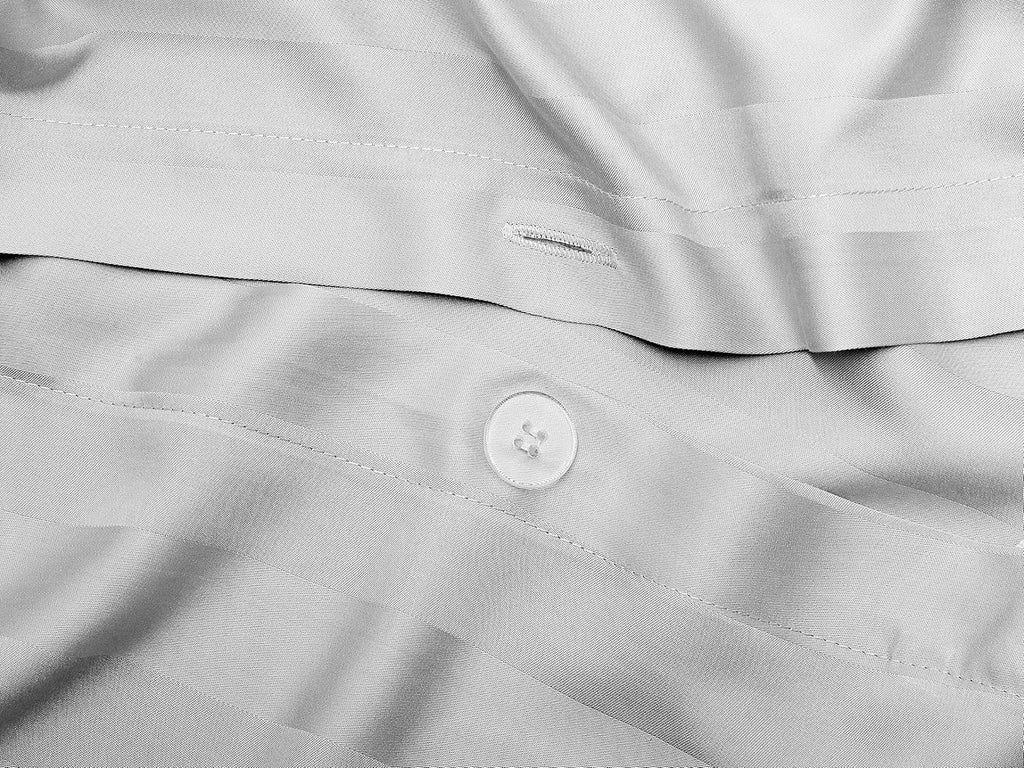 Pure Bamboo King Duvet Cover Set - 100% Organic Viscose, Luxuriously Soft & Cooling | 3 Pieces, Jacquard White