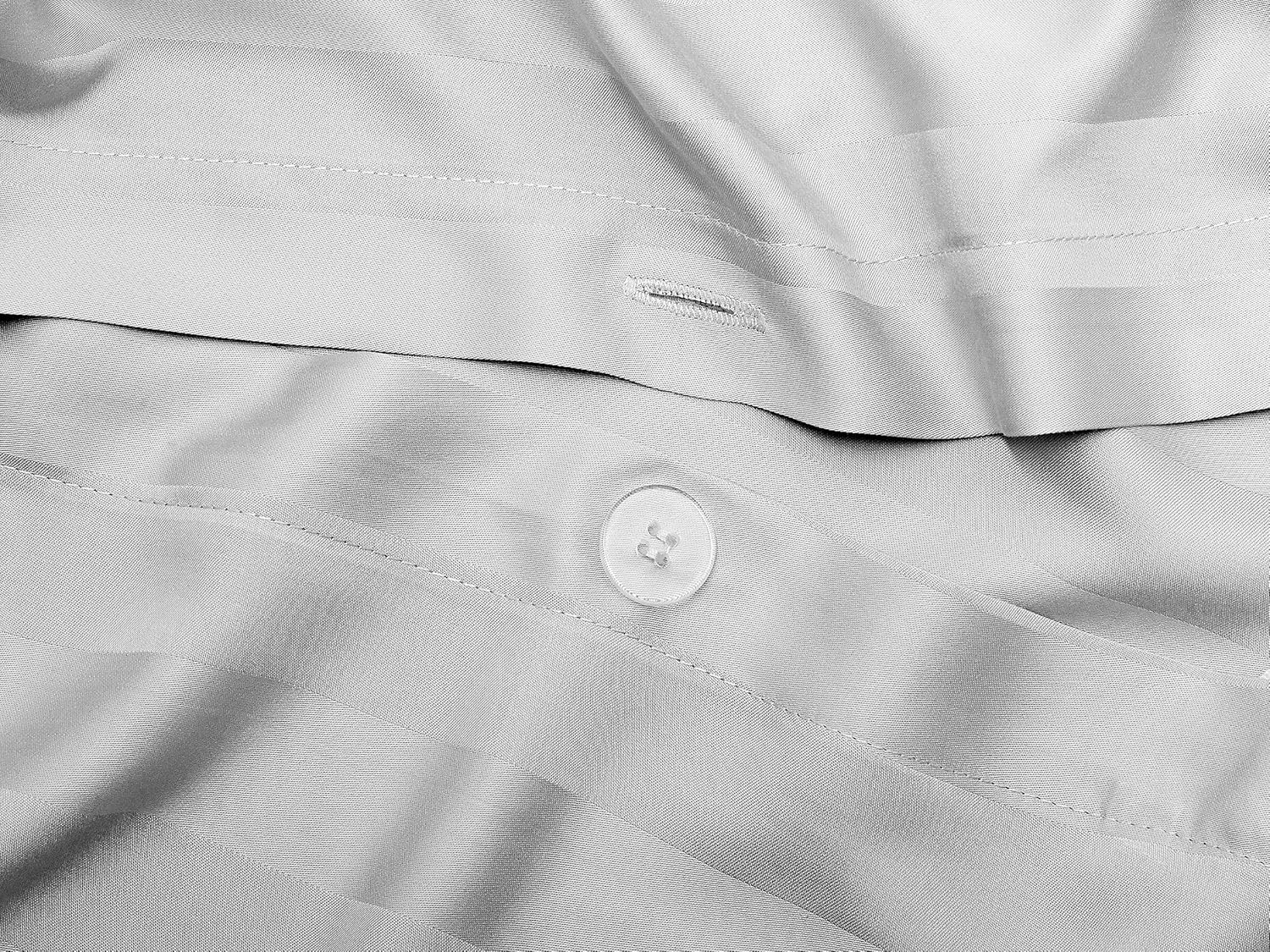 Pure Bamboo King Duvet Cover Set - 100% Organic Viscose, Luxuriously Soft & Cooling | 3 Pieces, Jacquard White