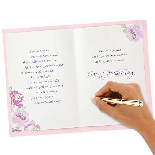 Hallmark Mother's Day Card for Wife with Purple Flowers and Glitter