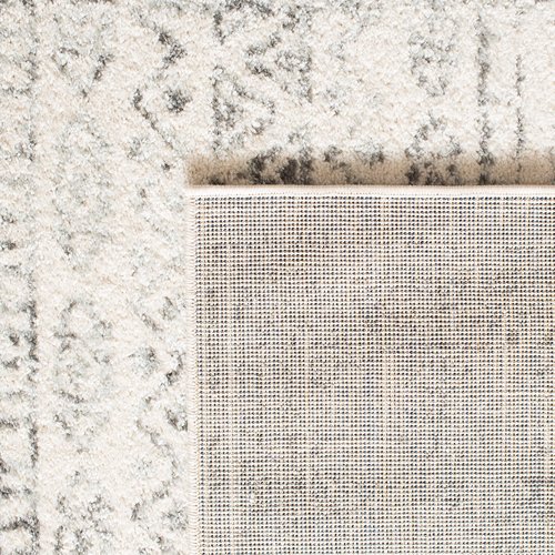 SAFAVIEH Tulum Collection Runner Rug - 2' x 15', Ivory & Grey, Moroccan Boho Distressed Design, Non-Shedding & Easy to Clean, Ideal for Living Room, Hallway, Foyer, Bedroom (TUL271A)